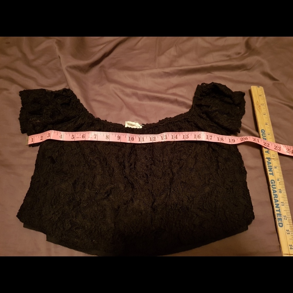 lace black crop top LA Hearts